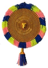 Round woven wall hanging - Handmade with thread by traditional artisans